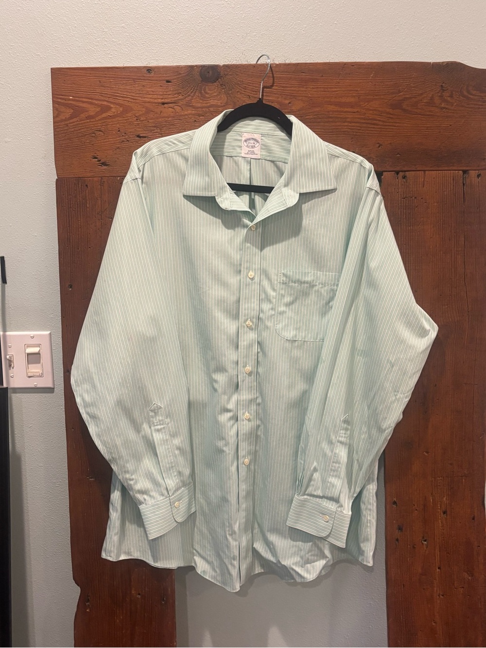 Brooks Brothers Light Green Stripe Dress Shirt